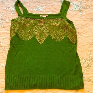 NWT green & gold Harold’s sweater tank top Medium
